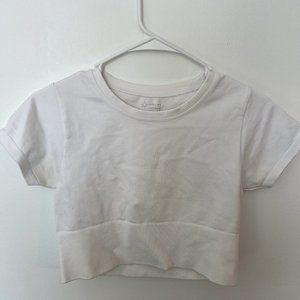 White Cropped Athletic Top